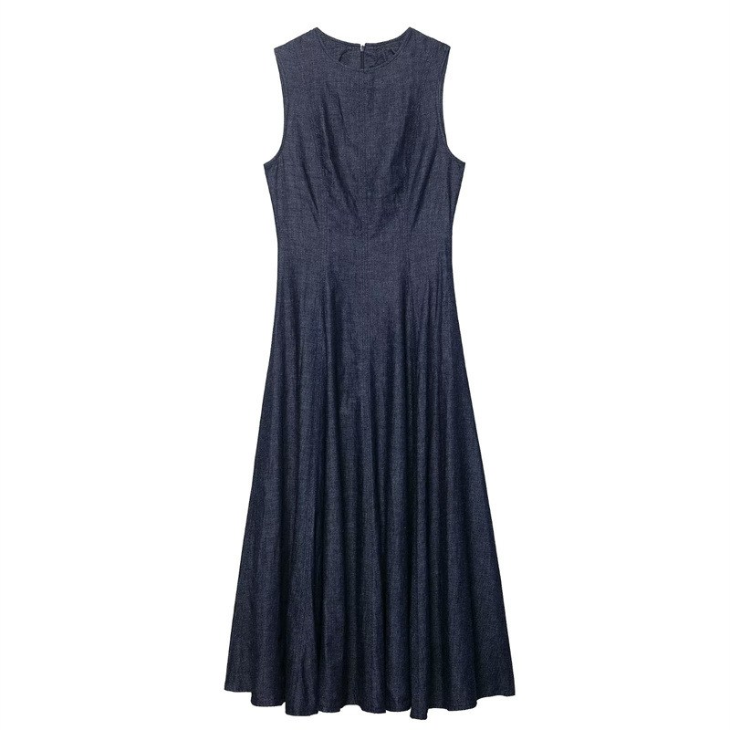 Midi Dress - Nouvelle robe mi-longue en denim rétro,