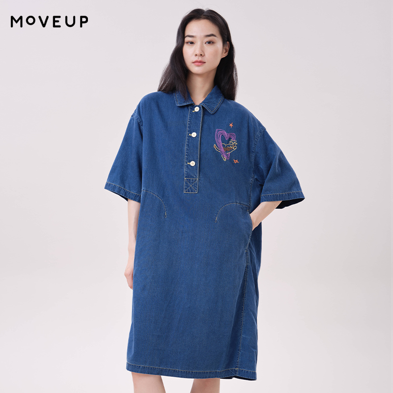 Robe en denim Lyocell MOVEUP à - Midi Dress avis et prix