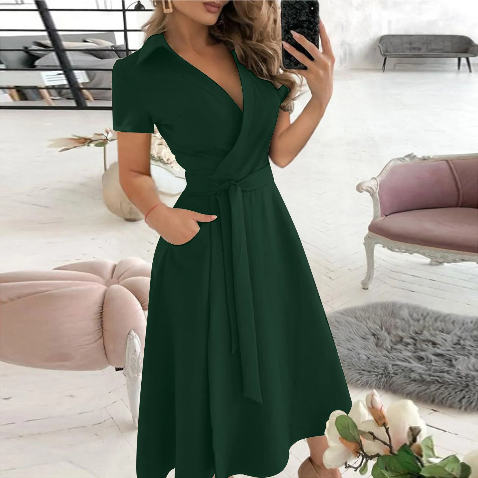 Printemps été mode bureau robe - Women'S Red Formal Wear avis et prix