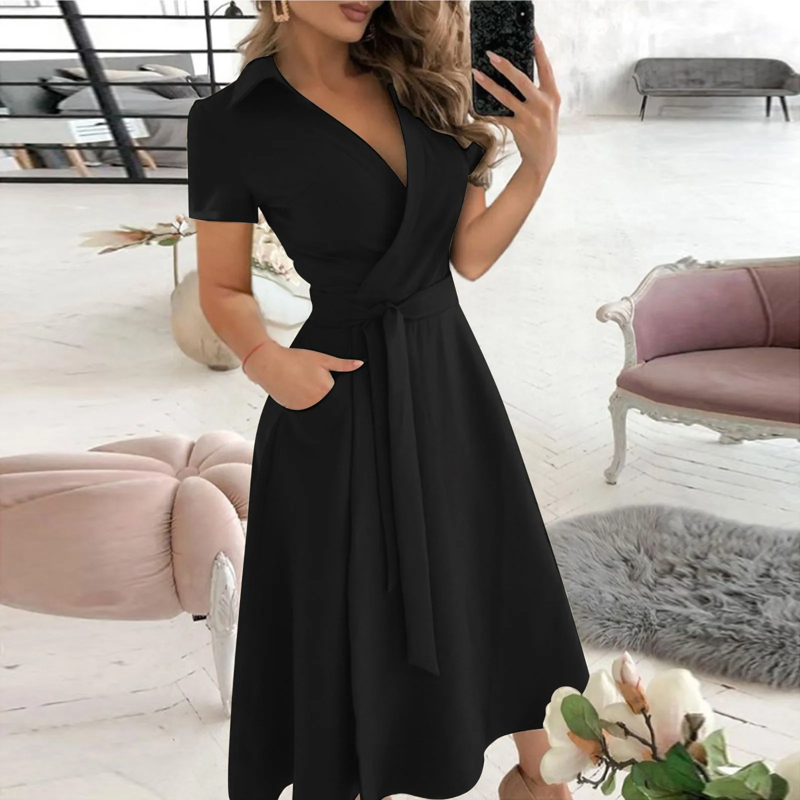 Printemps été mode bureau robe - Women'S Red Formal Wear avis et prix