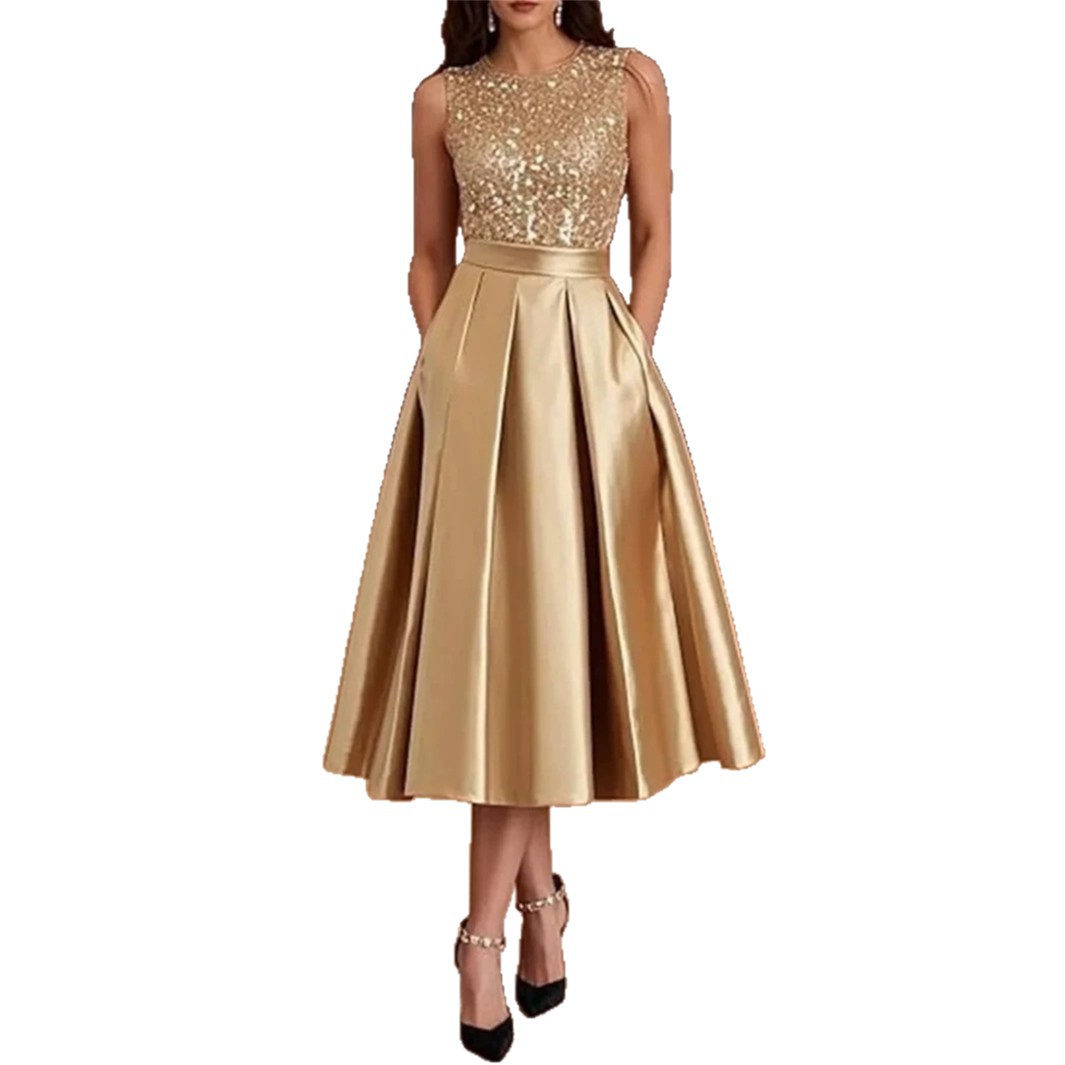 Robe Midi en Satin à Paillette - Midi Dress avis et prix