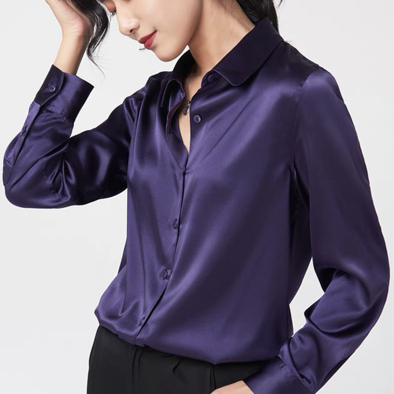 Élégant Satin à manches longue - Silk Blouse avis et prix
