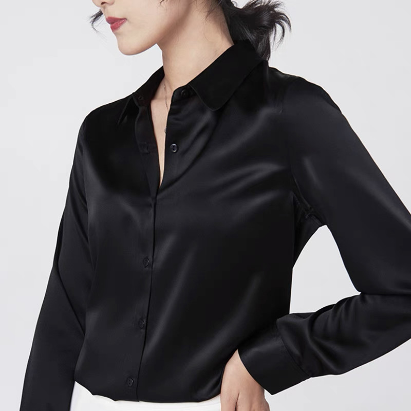 Élégant Satin à manches longue - Silk Blouse avis et prix
