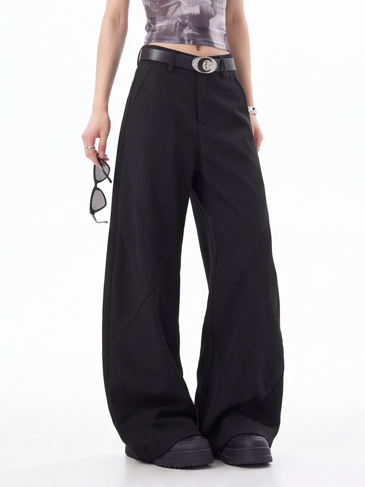 Pantalon noir taille haute pou - Tailored Trouser Wide avis et prix